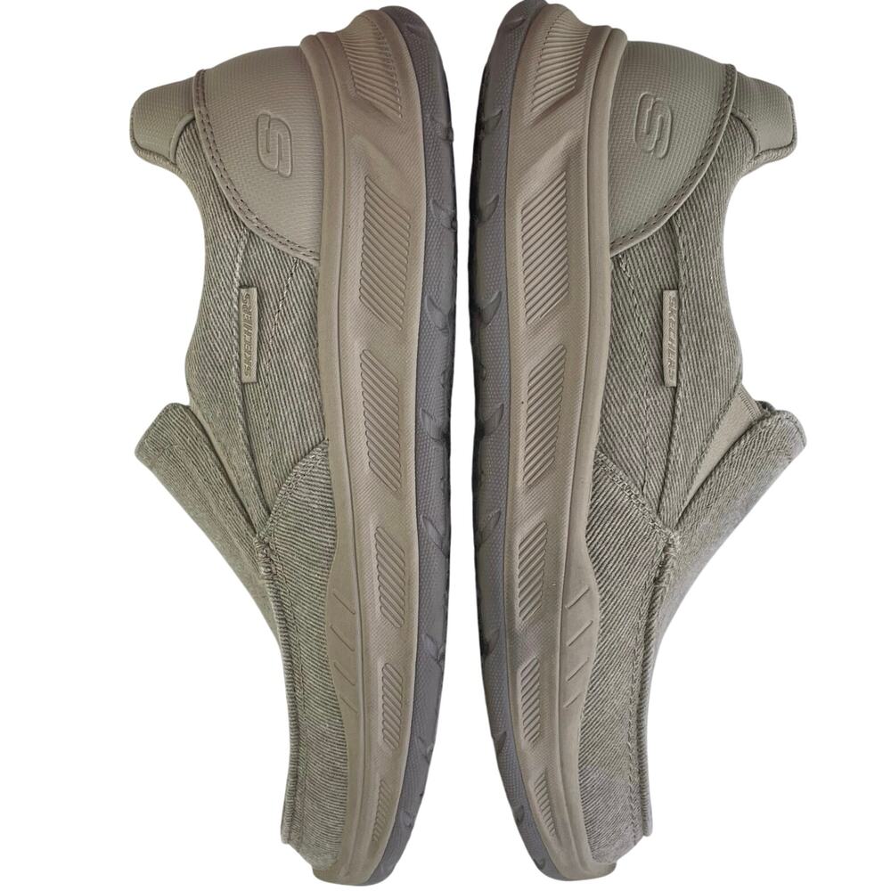Skechers Mens Relaxed Fit Cohagen Vierra Sneaker Cooled Comfort Slip On Taupe S9 - Picture 8 of 12
